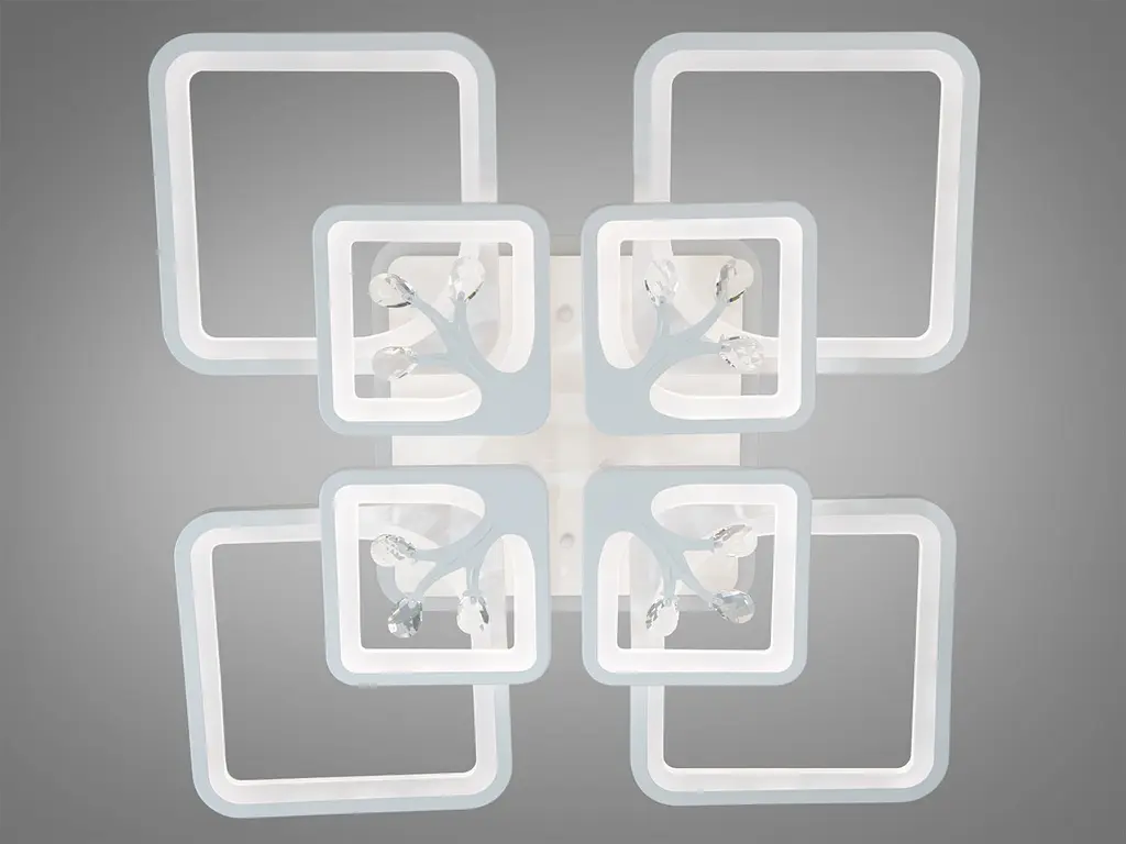 Стельова LED-люстра Diasha 8157/4+4WH 190W, 60x60x12 см, 3 кольори світла, диммер, пульт - фото 4