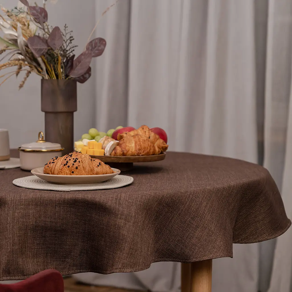 Скатертина кругла Sonex Jordan Ø140 см коричнева (SO102568) - фото 3
