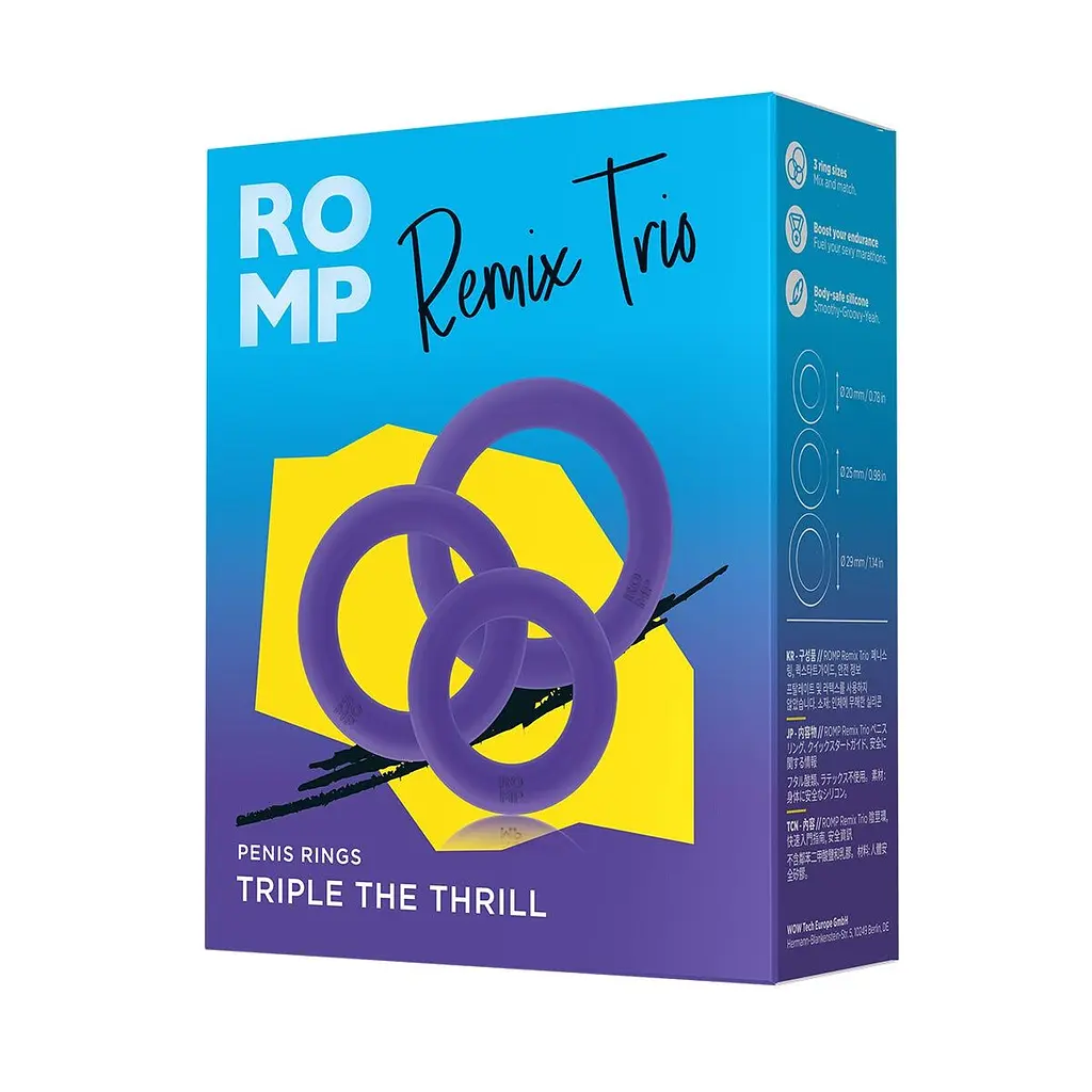 Ерекційні кільця Romp Remix Trio 3 шт. фіолетовий - фото 8
