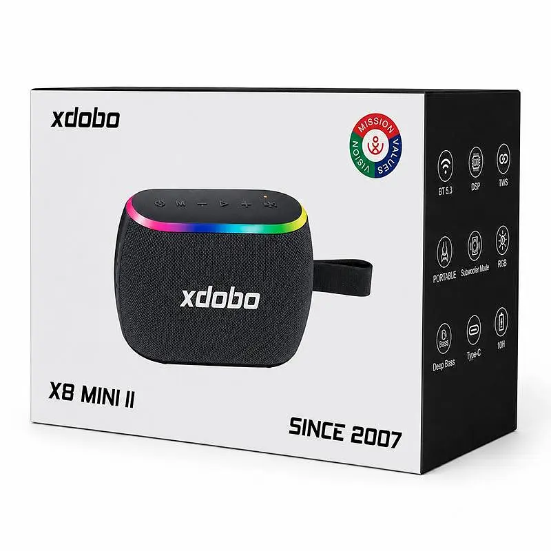 Акустика Xdobo X8 Mini II IPX6 BT5.3, 30W, USB/AUX/TF, 13h - фото 2