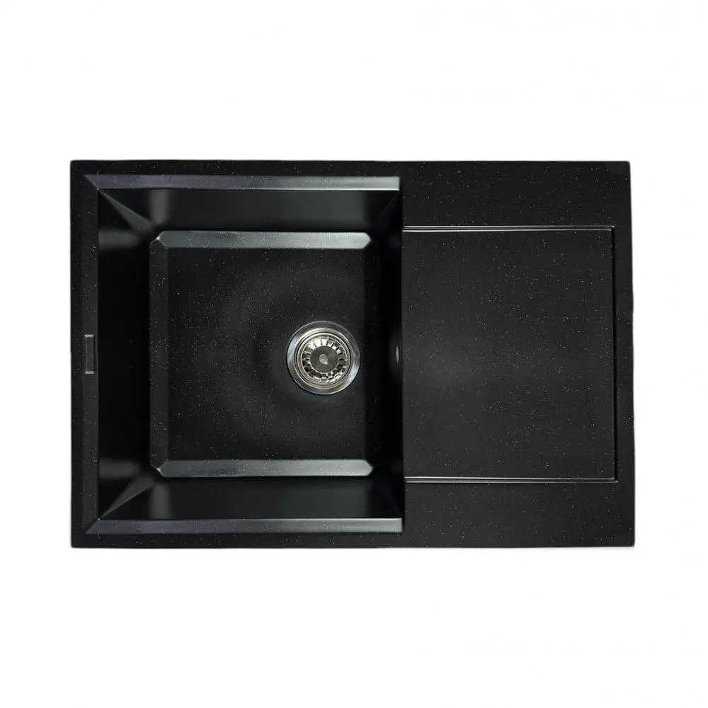 Кухонна мийка Adamant HORIZON MEDIUM чорний металік 700x500x230 мм, з крилом 70 см - фото 2