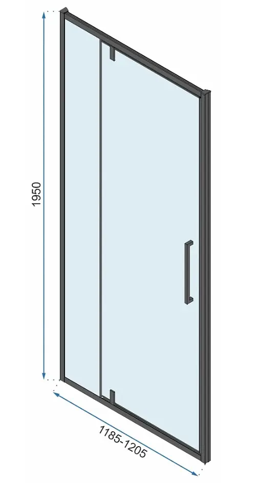 Душова кабіна Rea Rapid Swing 80x120 black REA-K6421 + REA-K6413, Чорний матовий, Універсальна, прозрачний, Чорний матовий - фото 6