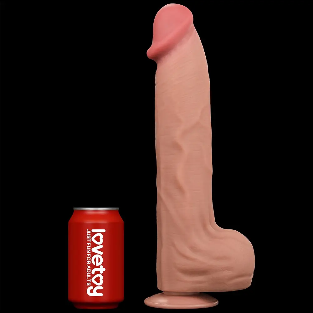 Фалоімітатор LoveToy Sliding-Skin Dual Layer Dong King Sized 36 см тілесний - фото 17