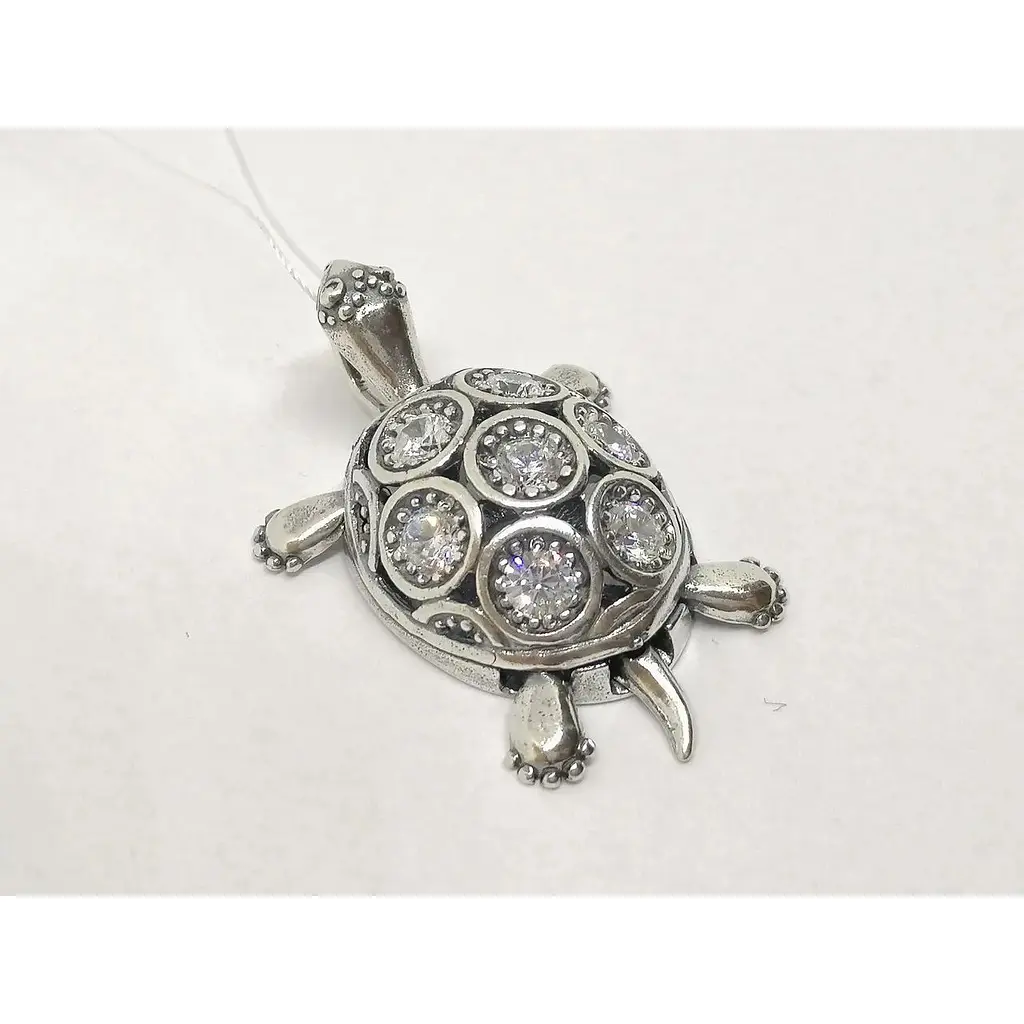 Срібна підвіска Premium Тортіла. 3105 Білий - фото 2