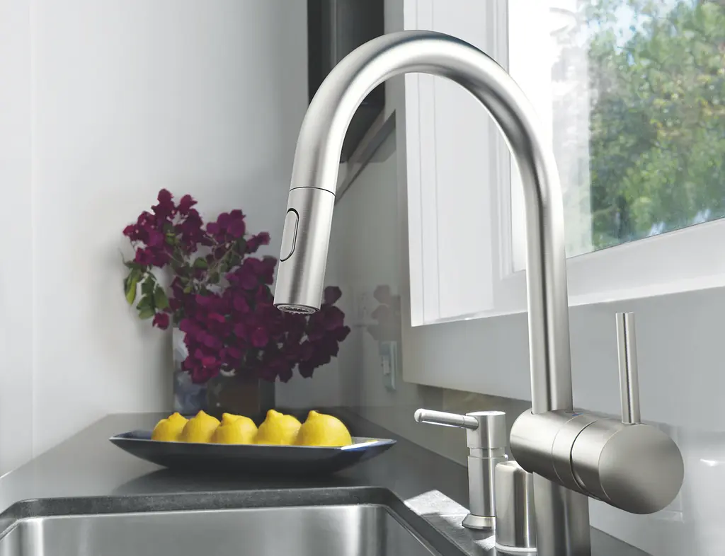 Змішувач для кухні з висувним виливом Grohe Minta 32321DC2, Нержавіюча сталь - фото 3