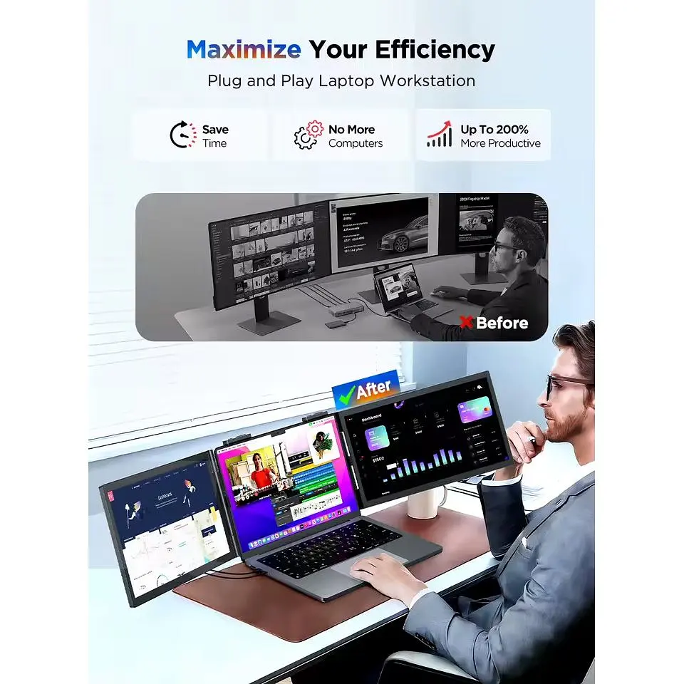 Портативний монітор UPERFECT UFree Z14 Pro 14" Triple FHD 60Hz [171115] - фото 4
