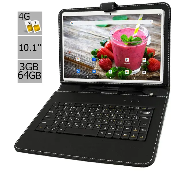 Планшет-телефон Adronix S 364 LTE Silver IPS 10.1''  3GB/64GB  + Чехол-клавиатура - фото 2