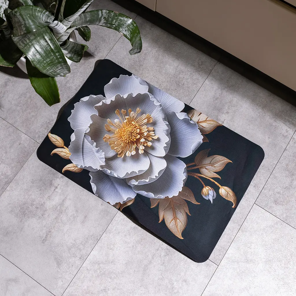 Килимок із 3D-принтом Camellia 58×38 см діатомітовий Yiwu HP-42-104 - фото 2