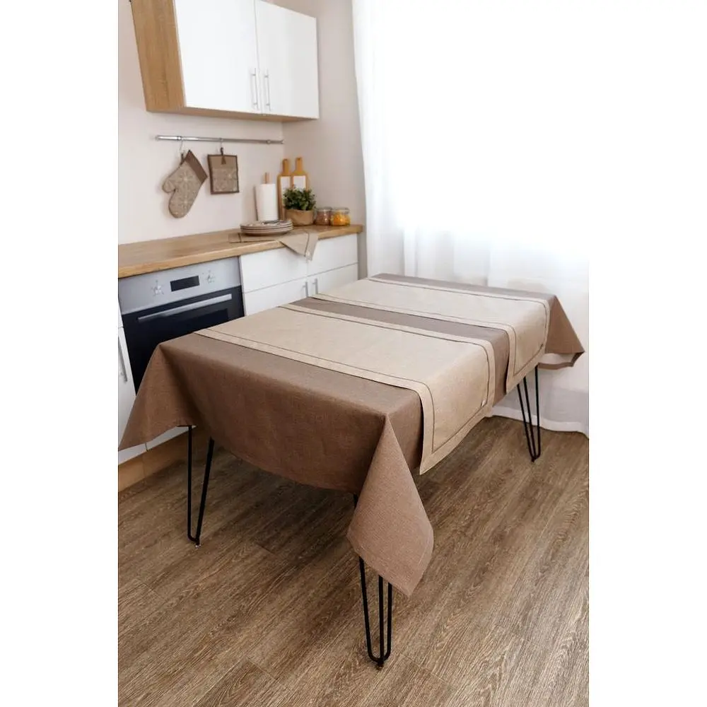 Скатертина Прованс Кориця 133х220 см коричнева (41149) - фото 5