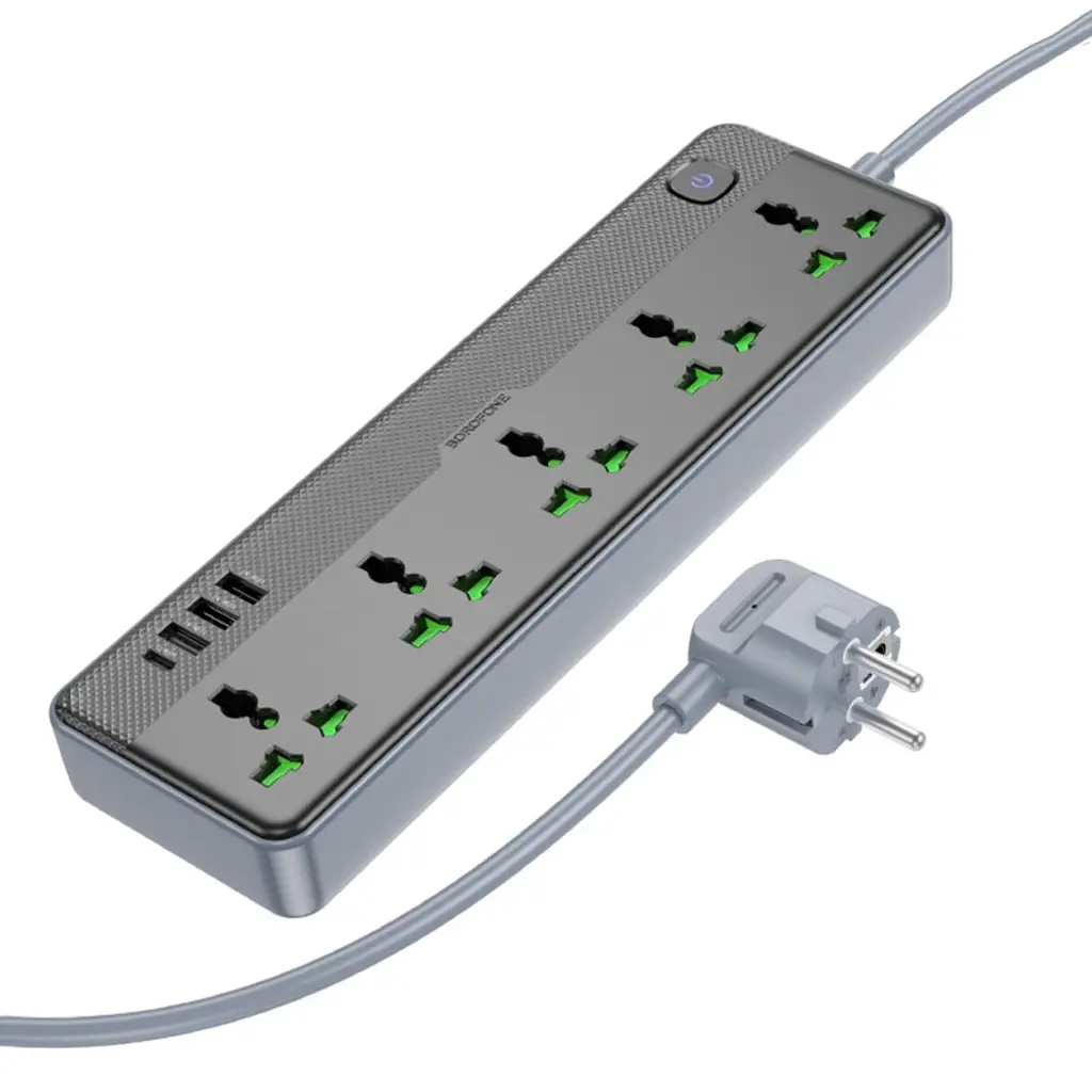 Мережевий фільтр Borofone BAC4A Lord 5 socket Black/Gray (1C3A) EU [118746] - фото 4