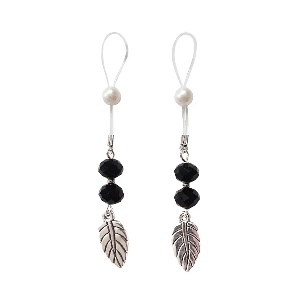 Сексуальні прикраси для сосків із листочком Nipple Jewelry Leaf, колір чорний Art of Sex SO5145 95019