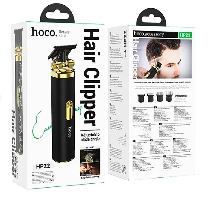 Машинка для стрижки волосся Hoco HP22 Retro engraving electric hair clipper Black - фото 2