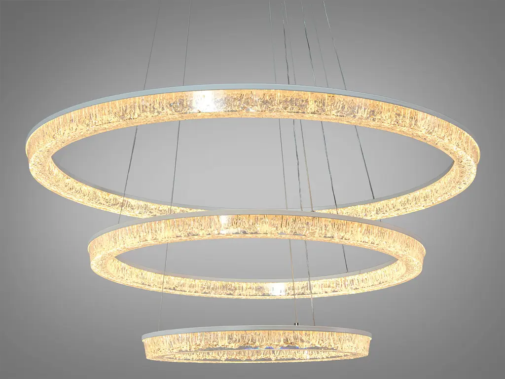Підвісна LED люстра Diasha D9711/800+600+400WH біла, 148 W, з пультом, освітлення до 30 м2 - фото 2