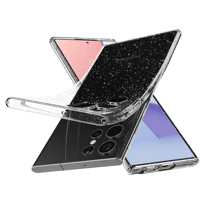 Чохол-накладка Spigen Liquid Crystal Glitter для Samsung Galaxy S22 Ultra SM-S908 Crystal Quartz (ACS03913) - фото 3