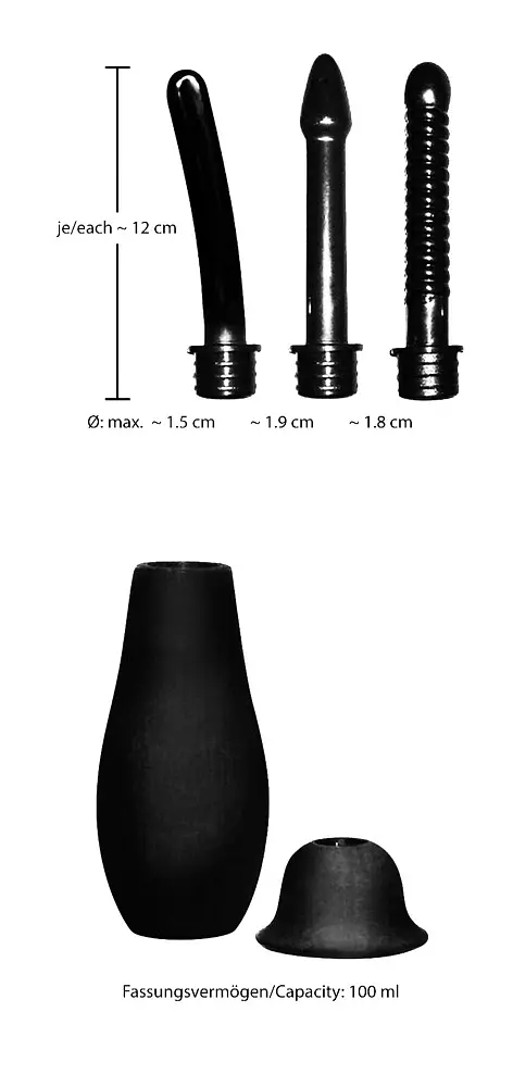 Анальний душ Bad Kitty Douche, 23 см (чорний) - фото 4