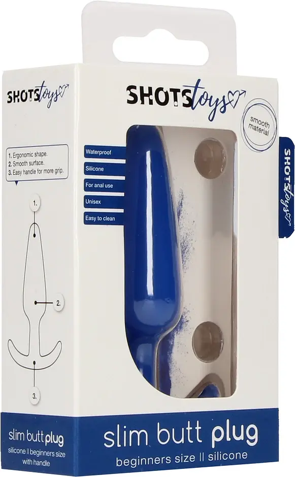 Анальна пробка ShotsToys Slim Butt Plug 8.3 см (синій) - фото 7