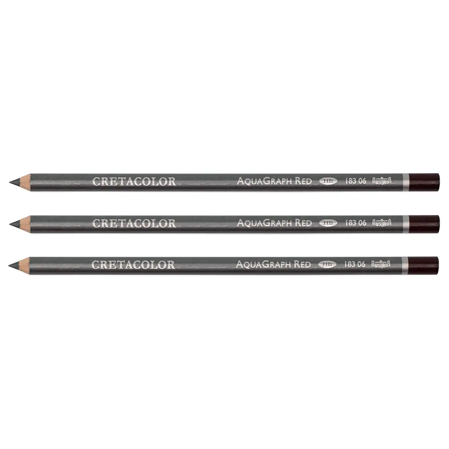 Карандаш графитный водорастворимый AQUA GRAPH красный НВ Cretacolor - фото 3