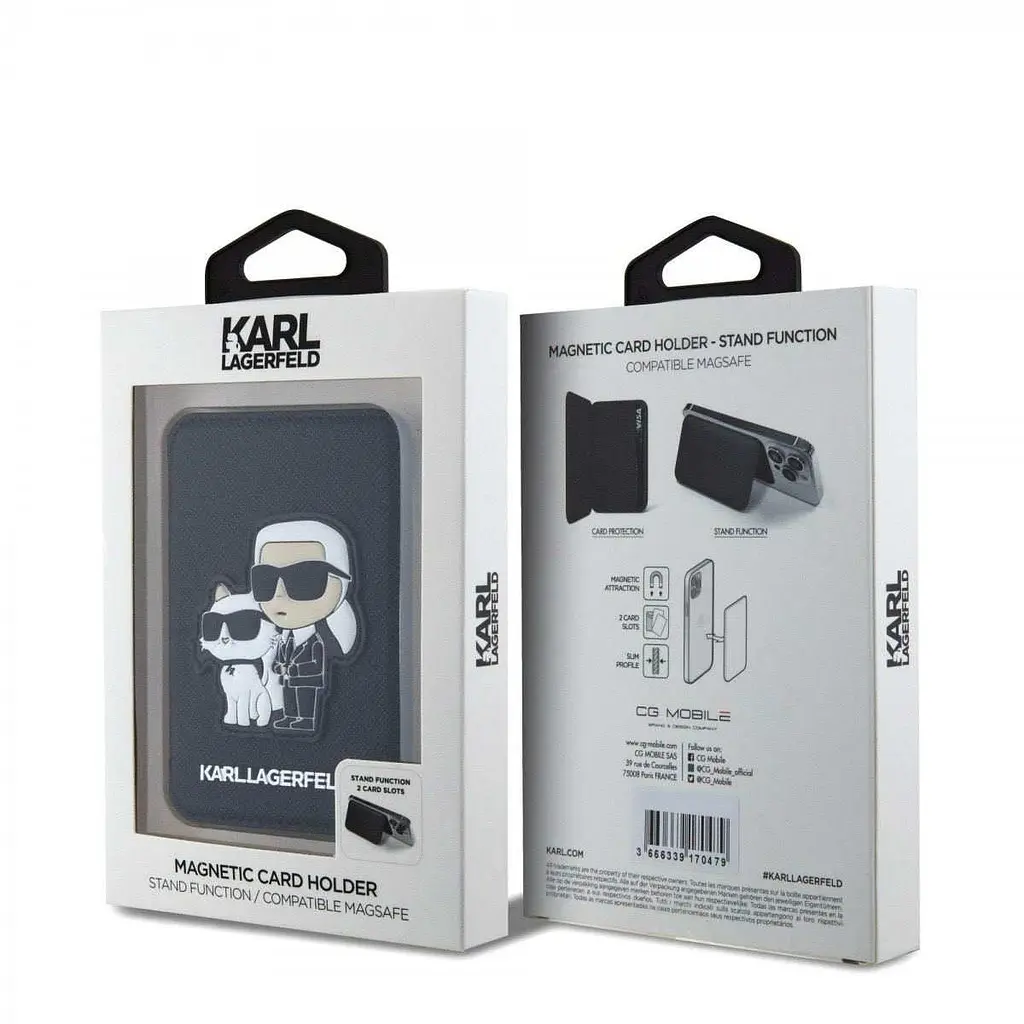 Чехол Karl Lagerfeld MagSafe Card Slot Stand Karl and Choupette Black (57983116724) - фото 5