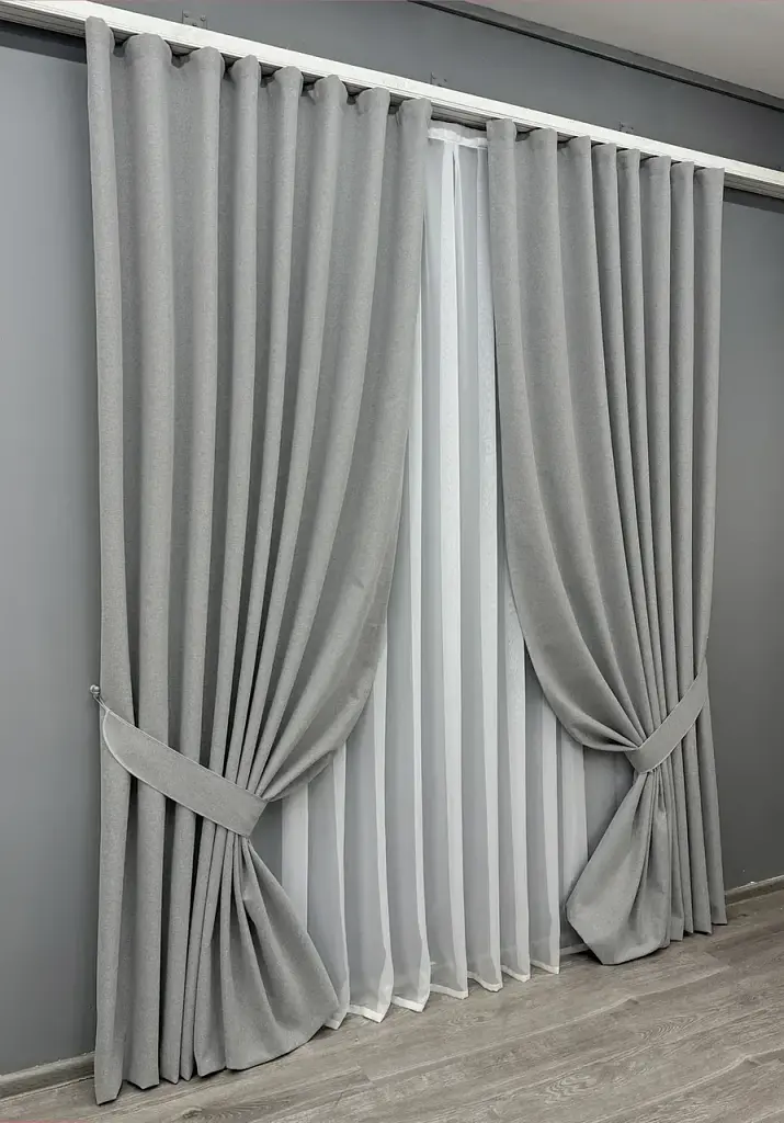 Комплект штор VR-Textil Ashen Night блекаут 2 шт 150x290 см сірий (1845ш) - фото 3
