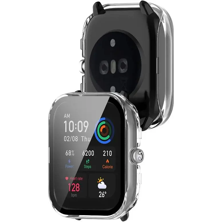 Чехол-накладка DK Пластик Gloss Glass Full Cover для Xiaomi Amazfit GTS 4 mini (clear) - фото 2