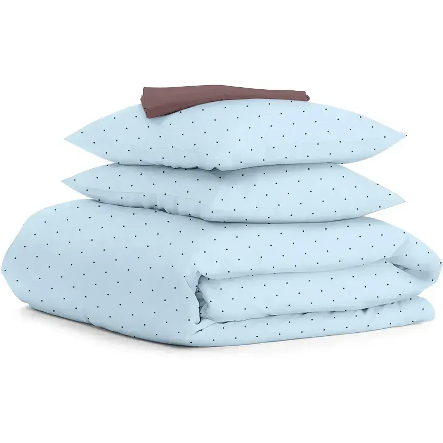 Комплект постільної білизни Cosas євро MINI DOTS CS14 200 x 220 см (DotsGreyLightBlue_100Chocolate_200)