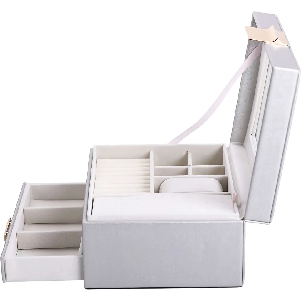 Скринька-органайзер для прикрас Yiwu 23x17x11 см сіра HP-5-36G - фото 8