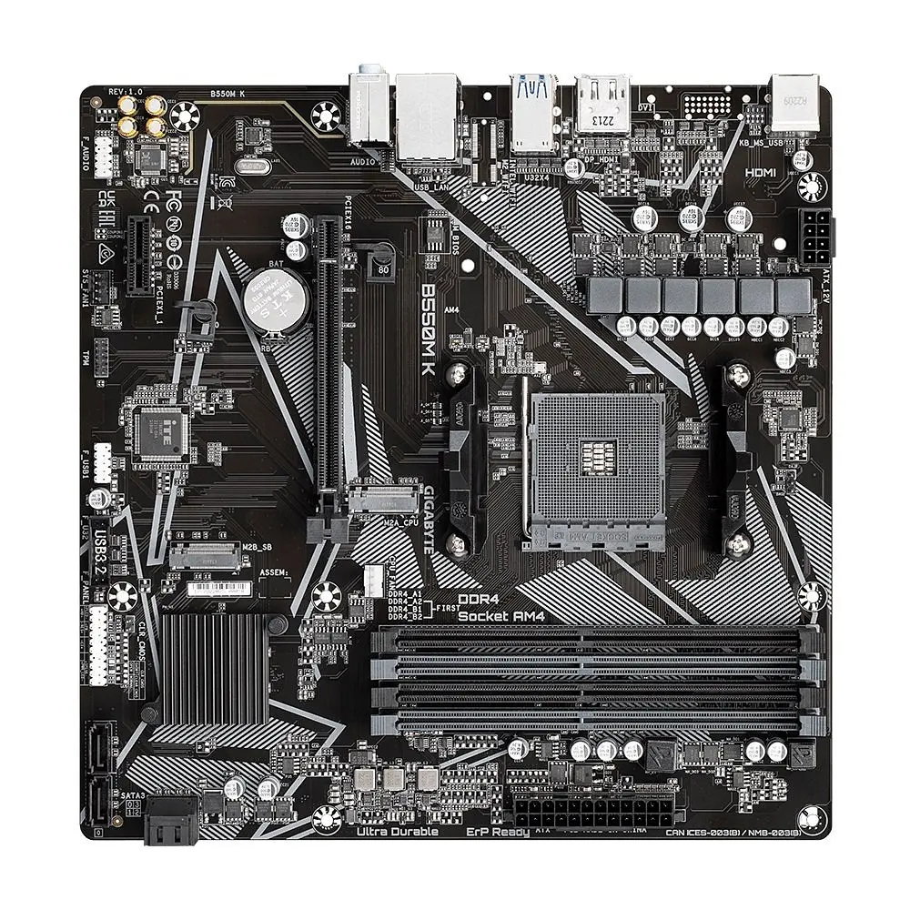 Материнская плата B550M_K sAM4 B550 4xDDR4 M.2 HDMI DP mATX Gigabyte teh0018958 - фото 3
