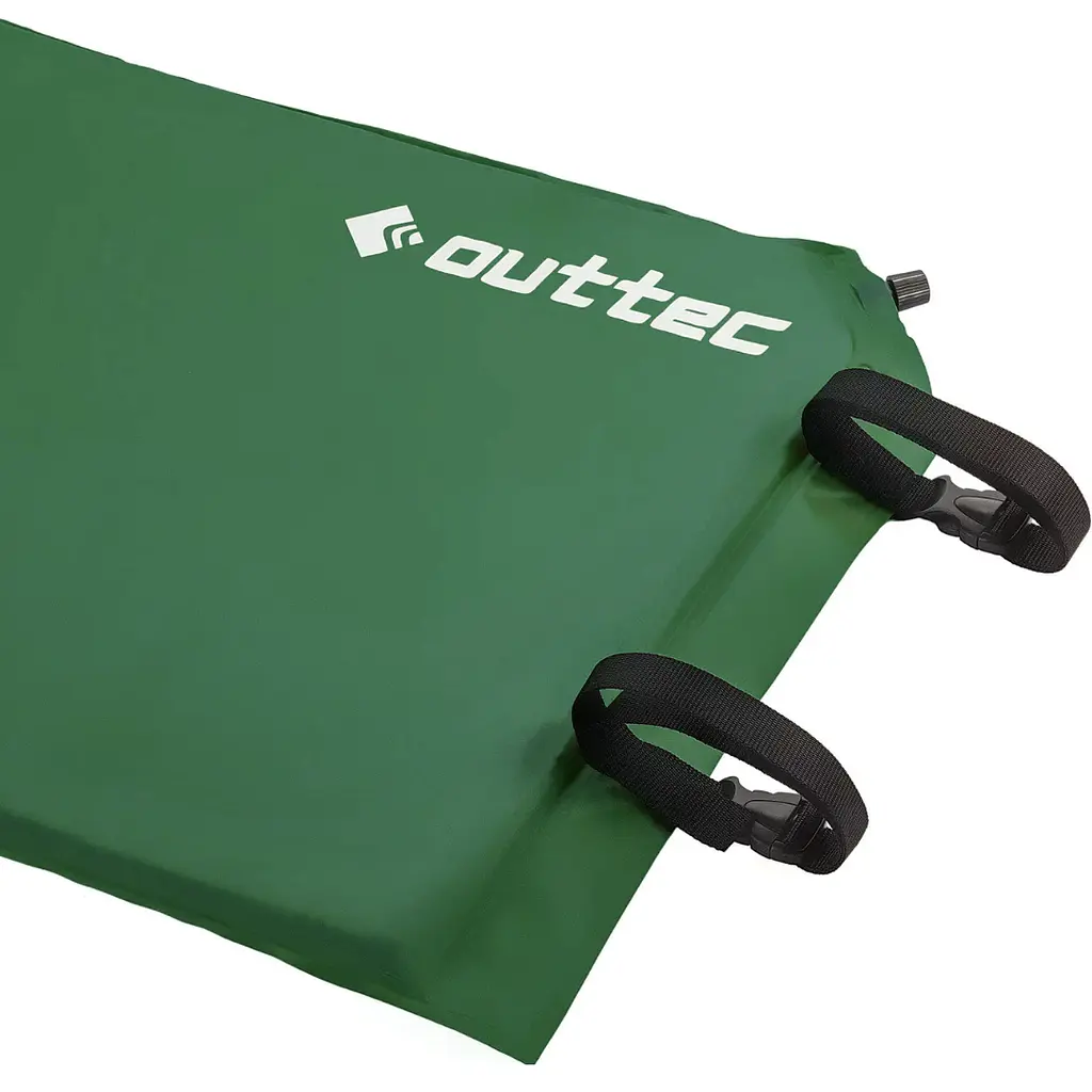 Самонадувний килимок Outtec з подушкою гладкий зелений - фото 5
