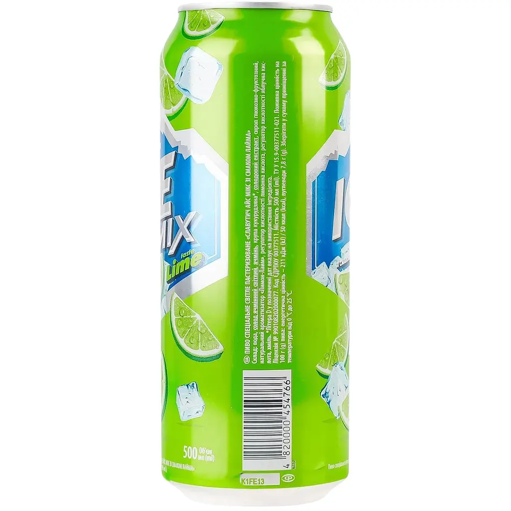 Уцінка. Пиво Славутич Ice Mix лайм 3.5% 0.5 л з/б  - фото 3