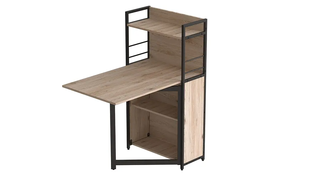 Стіл книжка з етажеркою Практик 1 Ferrum-decor 1200x640x990 Чорний метал ДСП Дуб Сан-Марино 16 мм (FRD-104612) - фото 5