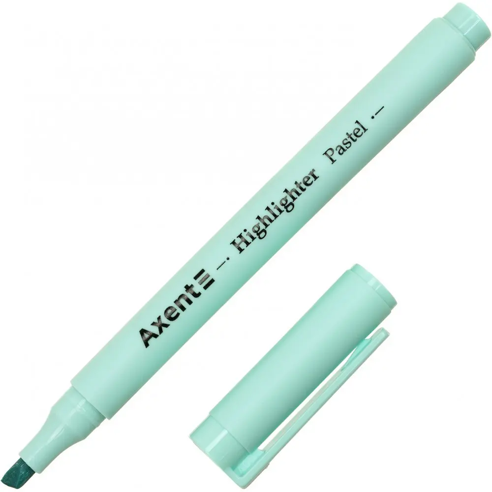 Текстмаркер Axent клиновидний Highlighter Pastel 2-4 мм бірюзовий (12) (144) 2533-09-A - фото 2