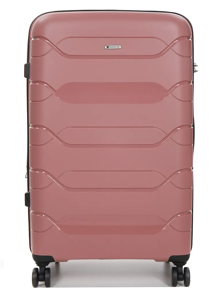 Валіза велика L поліпропілен Worldline Airtex 282 109л 74×47×30см Рожеве золото - фото 3