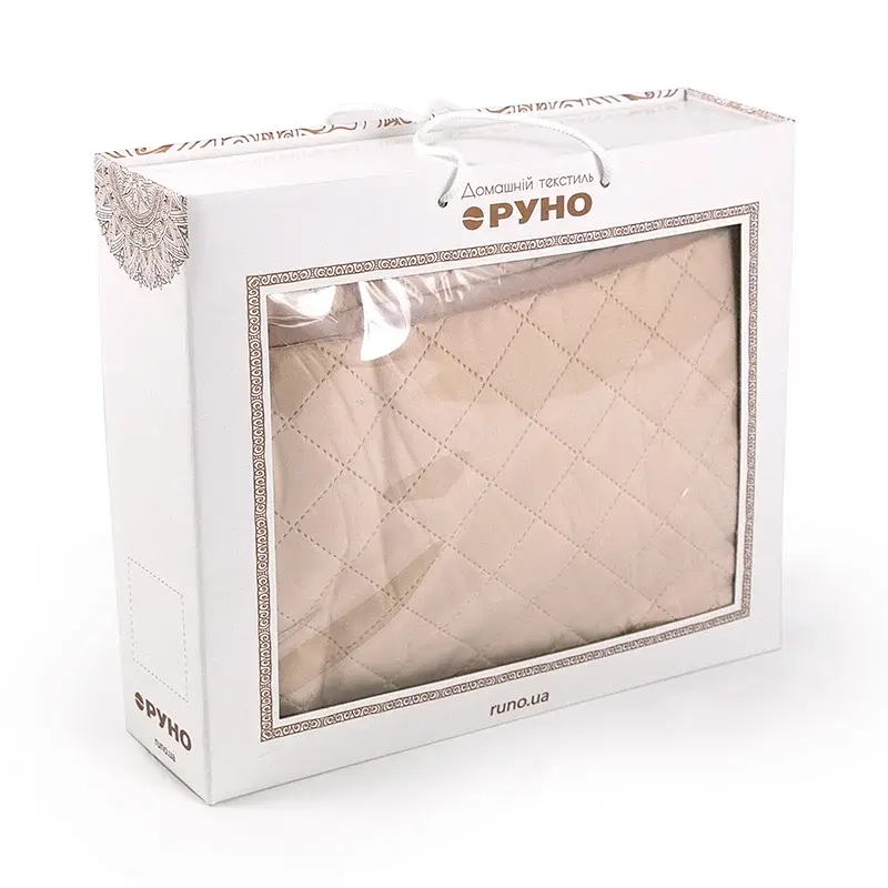 Покривало Руно двостороннє декоративне Velour Beige ромб 220х240 см бежеве - фото 10