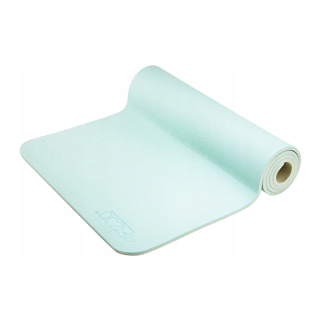 Килимок (мат) спортивний 4FIZJO TPE 180 x 60 x 0.6 см для йоги та фітнесу Mint/Grey (P-5907739317070) - фото 5