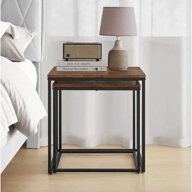 Комплект журнальных столиков Leobert Nika квадратный 50х50 50.5 см, 45х45х45.5 коричневый - фото 3