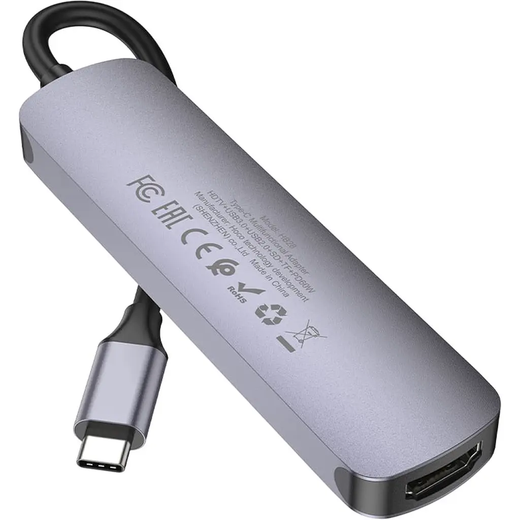 USB-хаб Hoco HB28 6-in-1 Metal Gray (769336) [169699] - фото 5