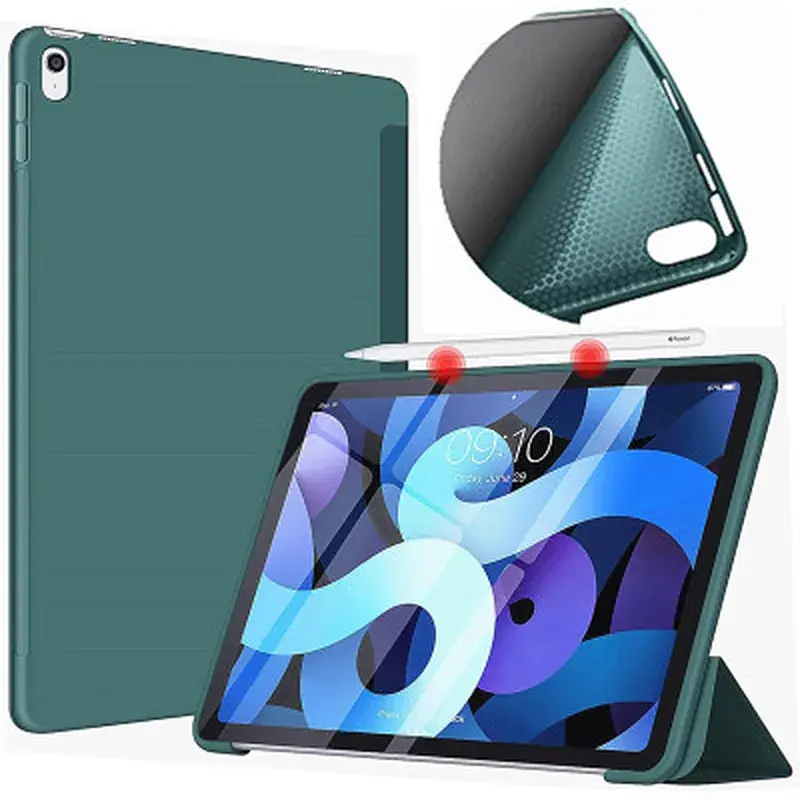 Чохол до планшета BeCover Tri Fold Soft TPU Silicone Apple iPad Air (4/5) 2020/2022 10.9" Dark Green (711130) - фото 2