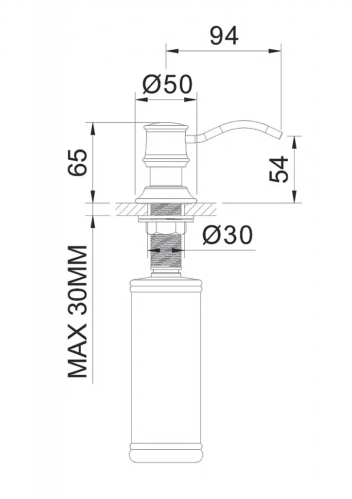 Дозатор для рідкого мила Imprese Podzima Zrala ZMK02170830, Чорний - фото 2