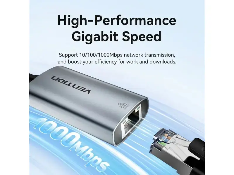 Мережева карта Vention USB Type-C to RJ-45 Gray (CFPHB) - фото 4