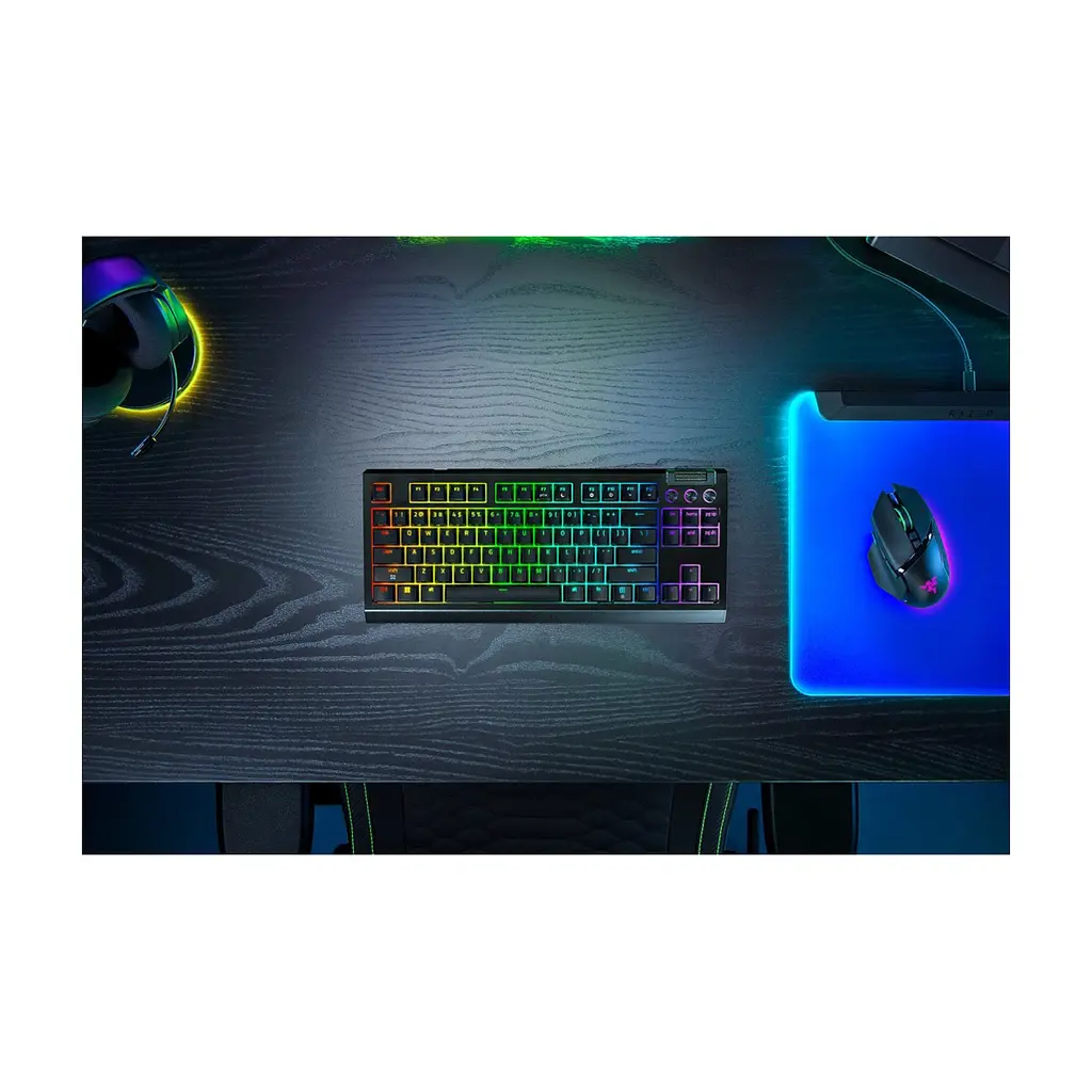 Клавіатура Razer BlackWidow V4 Low-Profile TKL Wireless/Bluetooth/USB Orange Switch UA Black (RZ03-05450700-R3M1) - фото 2