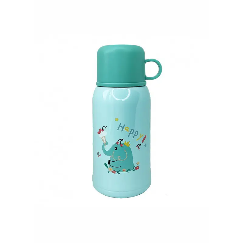 Термос-поїльник з силіконовою трубочкою MGZ-0318(Turquoise) чашкою, в чохлі з ремінцем, 550 мл - фото 2