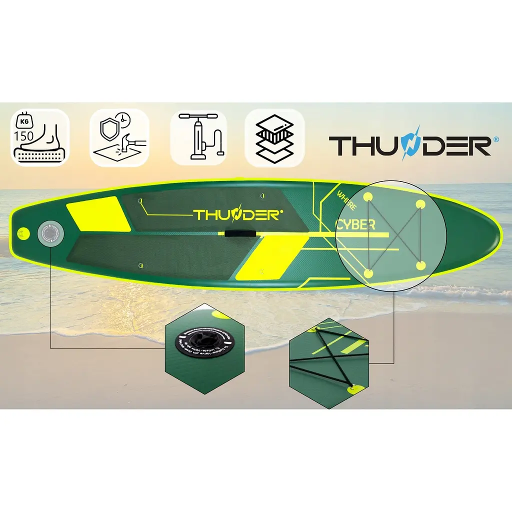 Надувна дошка SUP THUNDER Cyber 320 см з веслом - фото 10