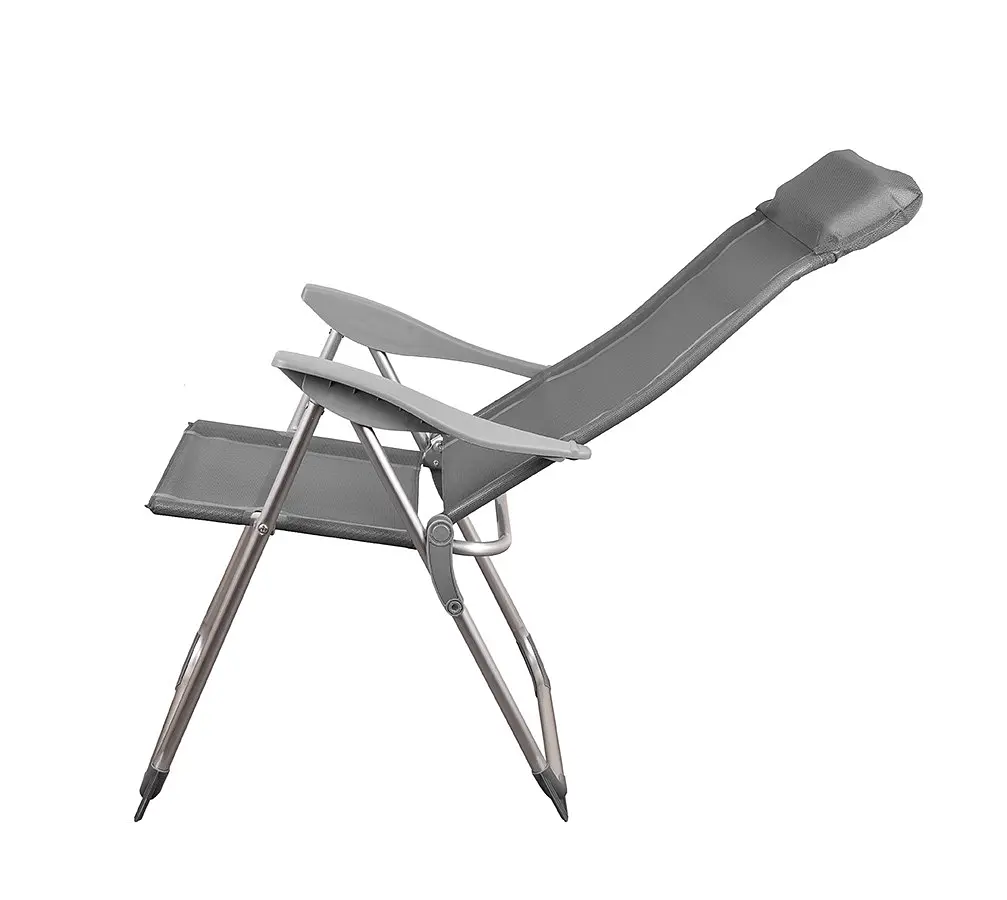 Складний стілець Levistella GP20022010 GRAY 3 положення нахилу спинки сірий для дачі вага 3,1 кг - фото 4