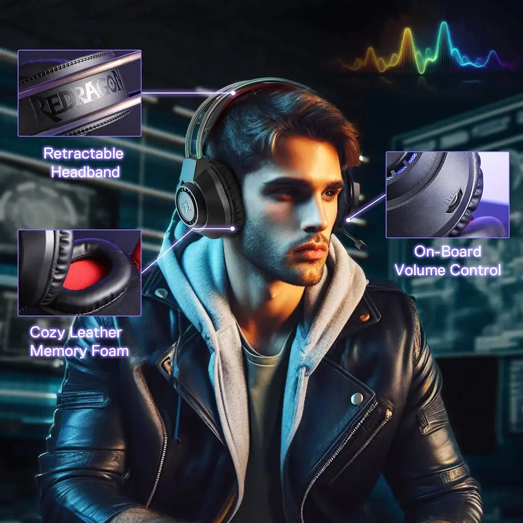 Игровые наушники Redragon Scream H231 USB Black (71931) [150111] - фото 6