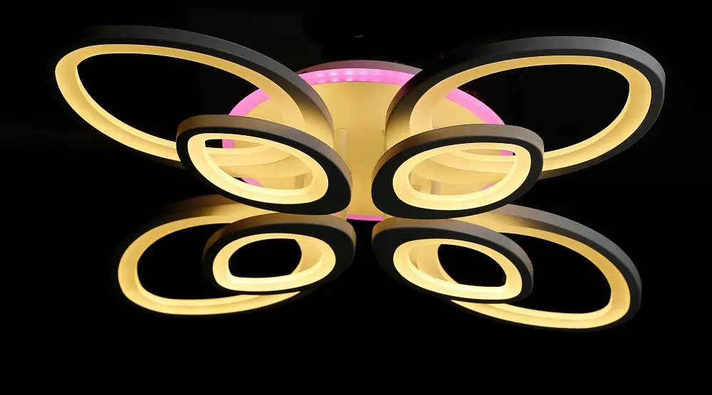 Люстра стельова LED Splendid Ray LK232/4+4+A, 240W, білий, сучасний стиль з пультом, димер - фото 4