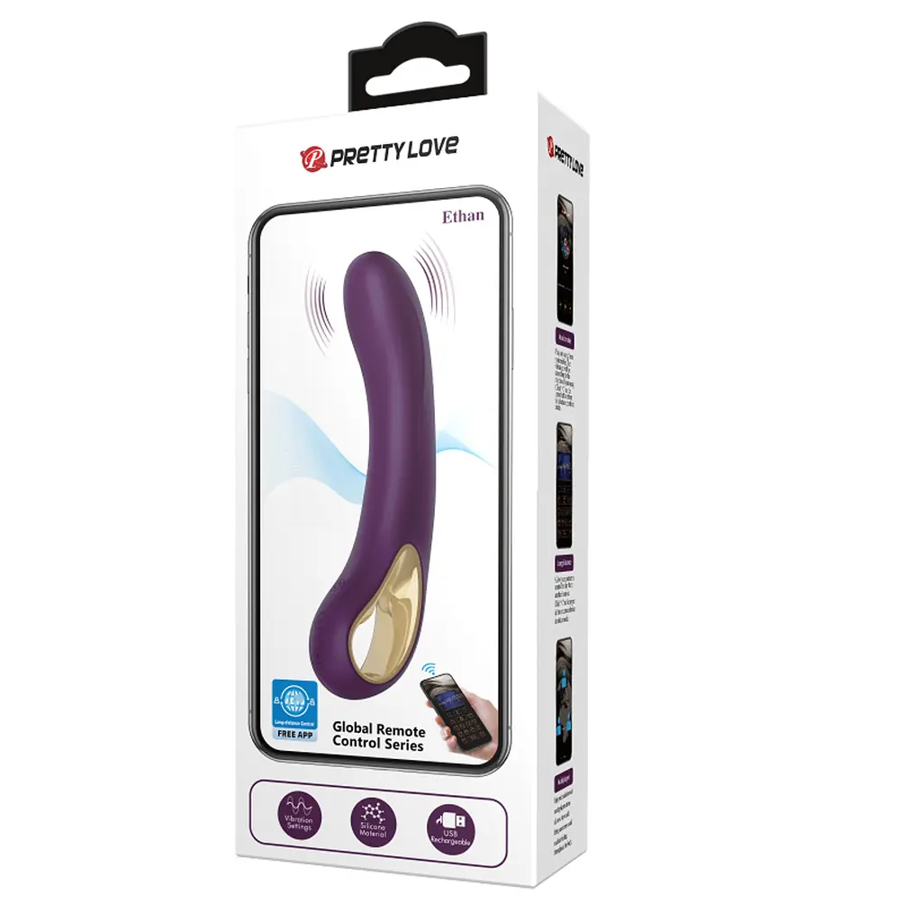 Вібратор Pretty Love Ethan purple, 12 vibration функцій Mobile APP Long-distance Control PRETTY LOVE BI-014412HP 102099 - фото 8