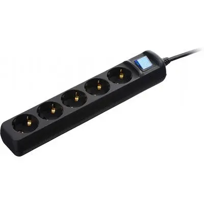 Мережевий фільтр живлення 2E 5xSchuko, 3м black (2E-U05ESM3BK) - фото 2