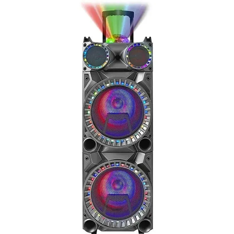 Портативная колонка бумбокс XPRO HS-TS1246 чемодан 100Вт USB SD FM радио Bluetooth 2 микрофона ДУ (MER-15699) - фото 4