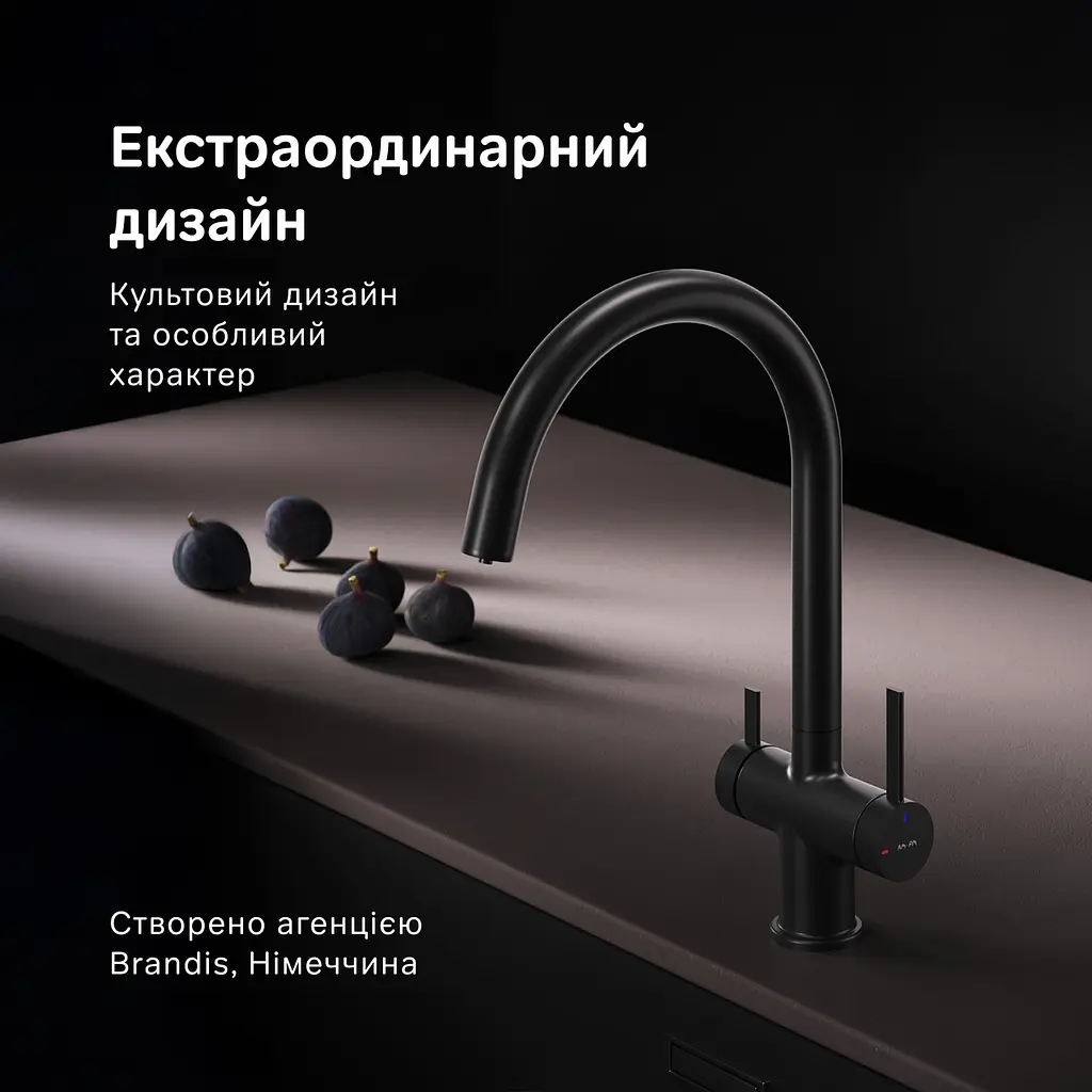 Змішувач для кухні AM.PM Func з C-виливом і каналом для питної води black F8F07722 - фото 3