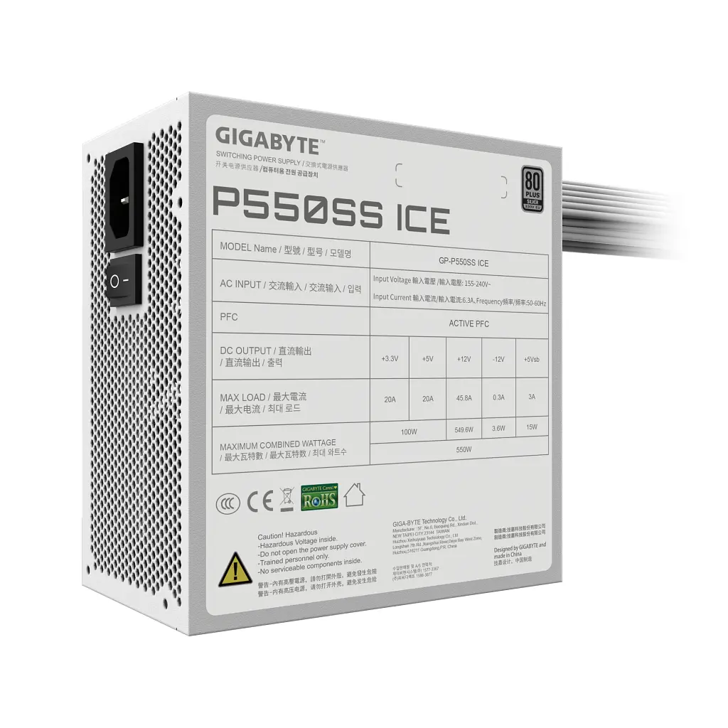 Блок живлення GIGABYTE 550W (GP-P550SS ICE) - фото 4
